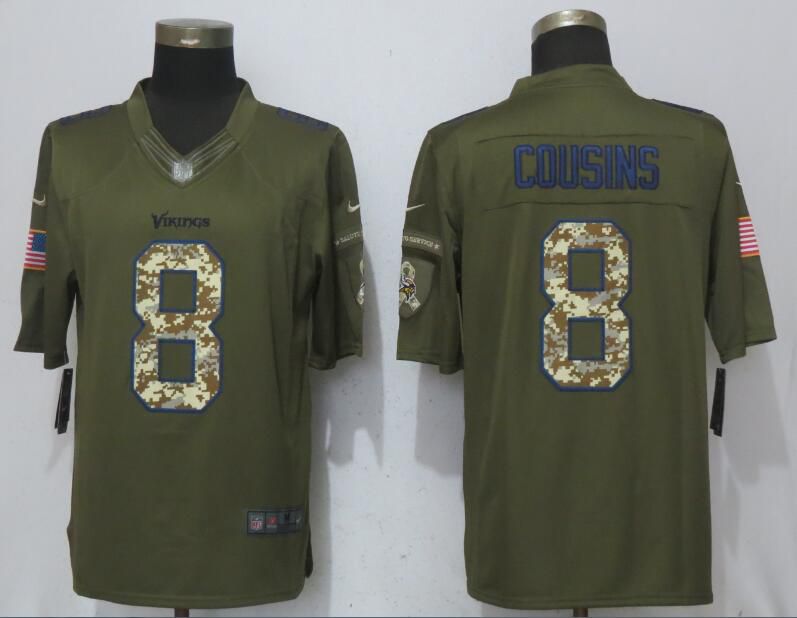 Men Minnesota Vikings #8 Cousins Green Salute To Service New Nike Limited NFL Jerseys->minnesota vikings->NFL Jersey